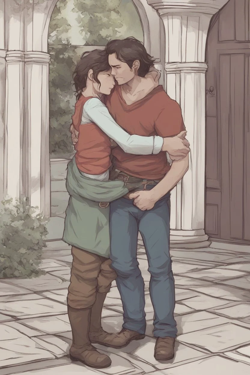 Dnd style, hug from behind