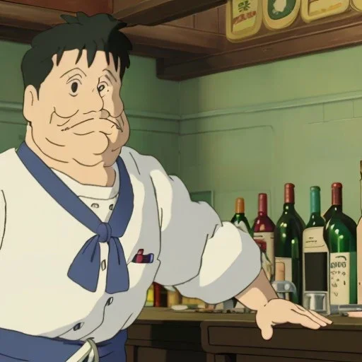 An White Duck Being a Bartender in a Tavern