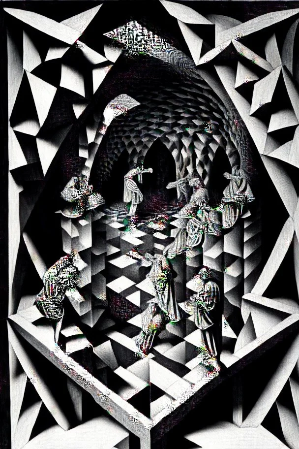 saints and sinners; Optical art; M.C. Escher