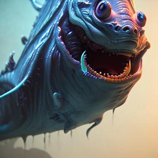 fluid ink angler fish creature, unreal engine 5, 8k resolution, photorealistic, ultra detailed