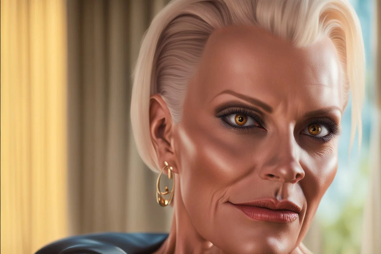 Hyperrealistisch mit Brigitte Nielsens Frisur