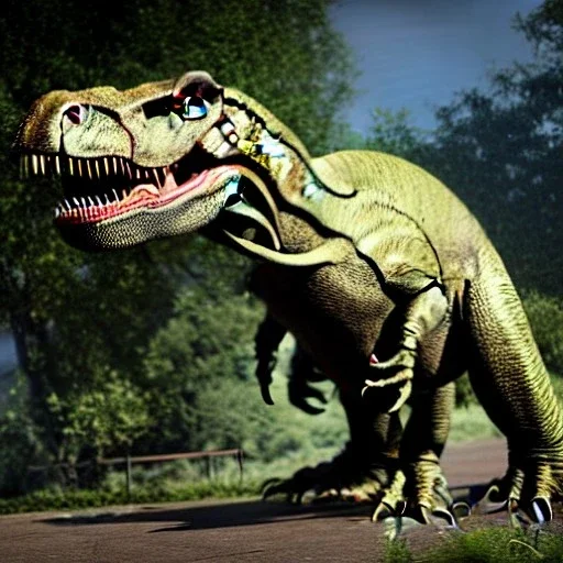 t-rex reconstruction, dinosaur, photo realistic, feathers on whole body, beautiful, attractive, carnivore, deep colours, 8k resolution, dynamic lighting, ultra hyperdetailed, intricately detailed, Unreal Engine 5