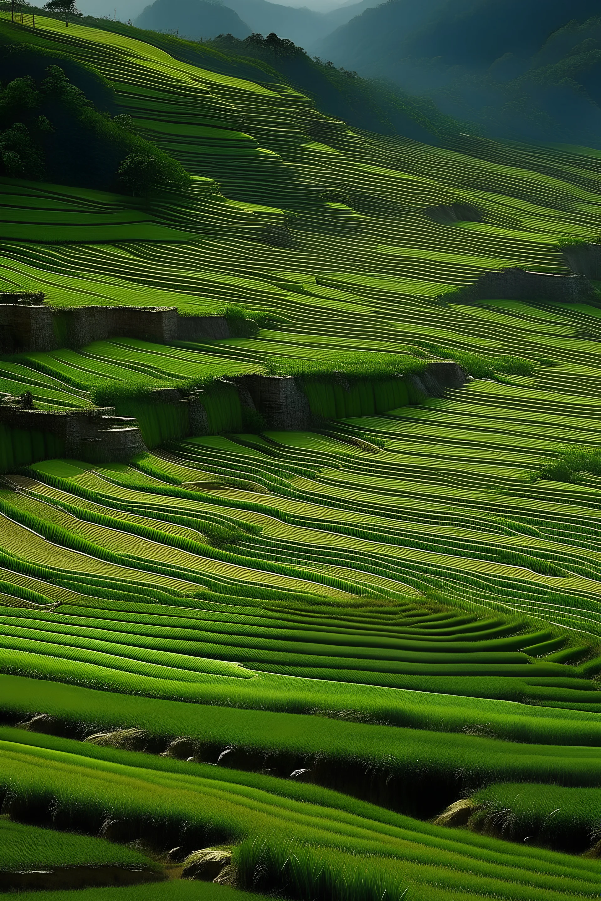 terasering lahan sawah