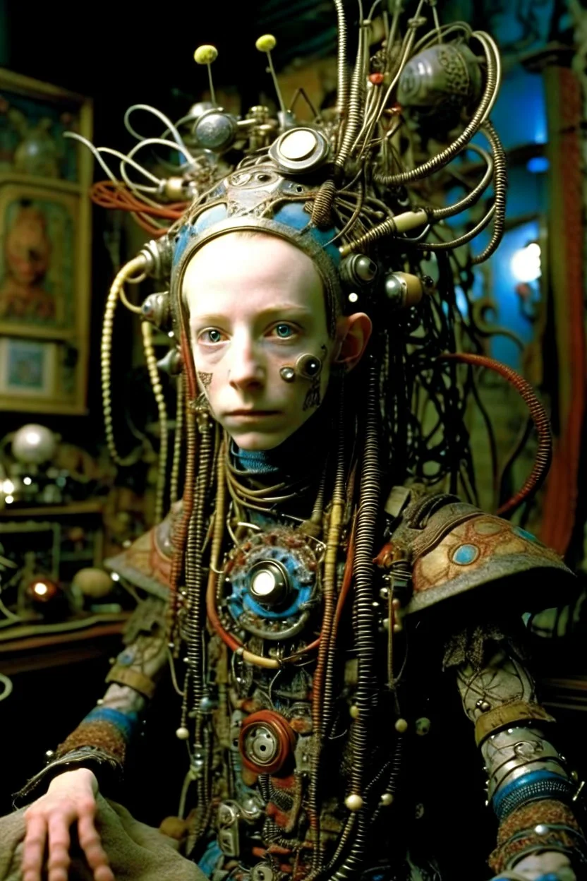 photo by tim walker : loan-blend human-alien biomorphic-animals squid indefinite head extreme wide shot head to toe portrait of weird krofft pufnstuff puppet voodoo cutie doll made of straw human nervous systems, renaissance faire alex grey hyper detailed michael cheval with a playful expression made out of mechanical parts and robot arms; cyborg details, unusual and obscure photograph by františek vobecký of a surreal scene of ghastly men, pop art, clive barker style, 300mm f/.8, raw cinematic