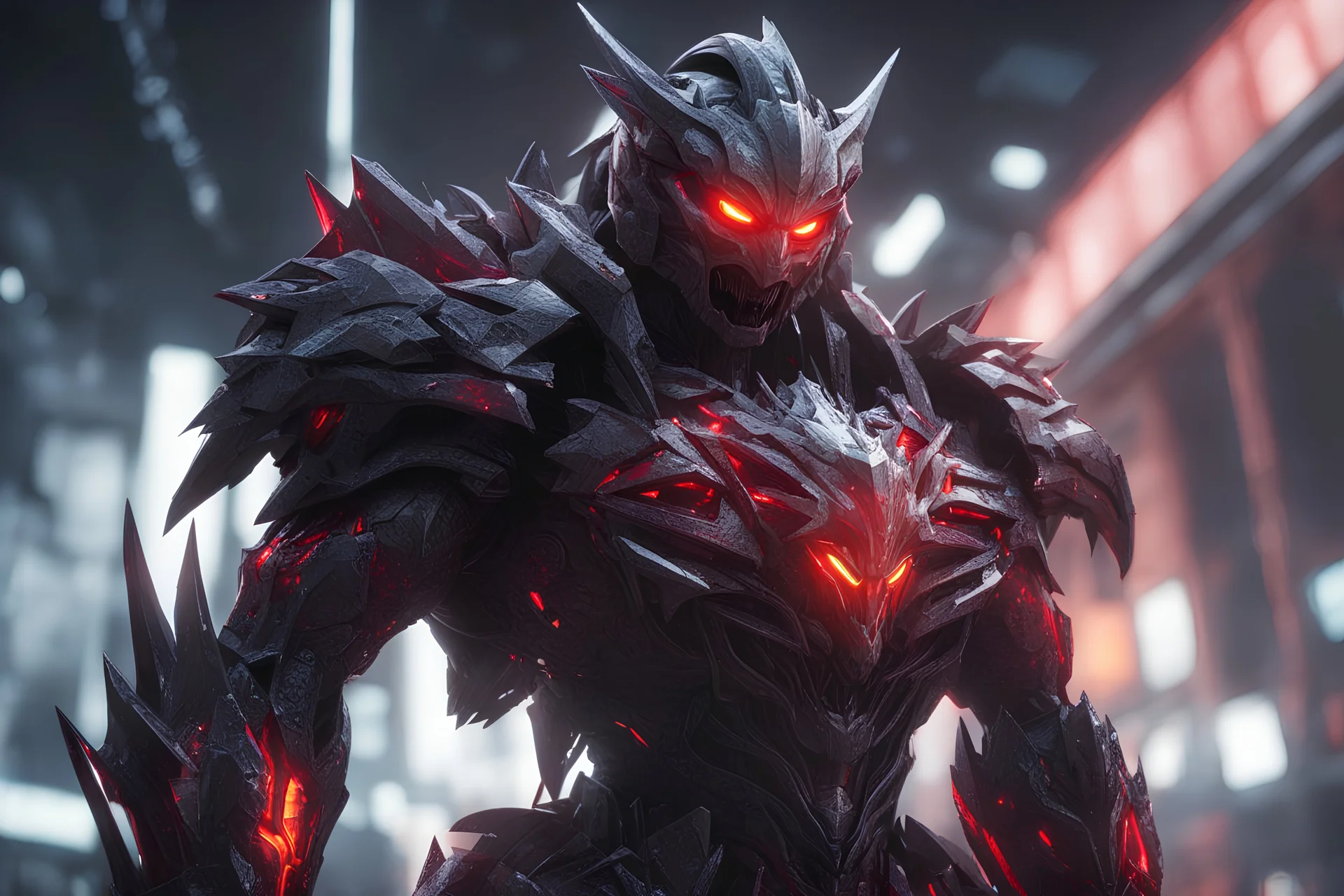 grendel in 8k solo leveling shadow artstyle, ice white old 1960robot them, red neon effect, full body, apocalypse, intricate details, highly detailed, high details, detailed portrait, masterpiece,ultra detailed, ultra quality