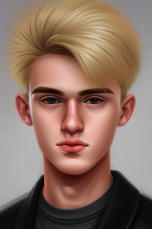 Extremely rich 17 year old blonde guy portrait