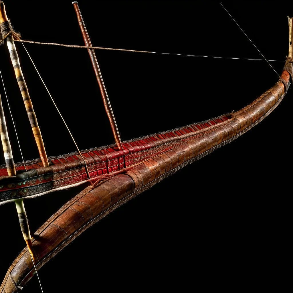 The bow was imported from the far north. The bow was exactly sixty-two inches long, on a handle of very hard- of hard wood were attached to flat arms, tapered with silver- of layers of fine woods, whalebone and boiled- of whalebone and whalebone sinew. It was not only different from the other weapons in the shop. in construction, but also in price. The price was the first thing that caught the archer's eye.