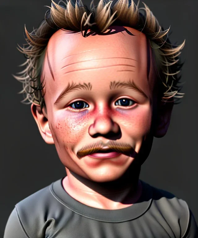 Heath ledger toddler, full body, soft skin, dramatic lighting, hyper realistic