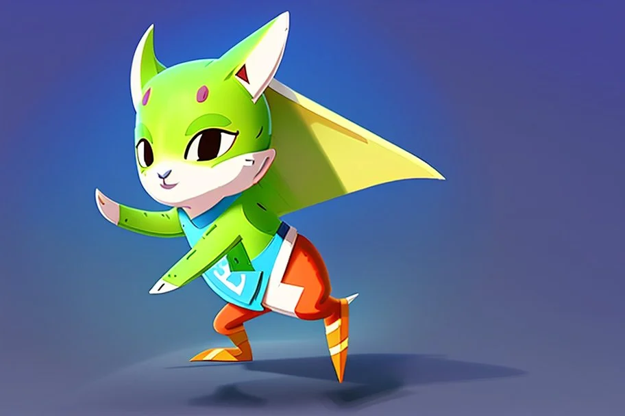 whimsical and cute cartoony animal character with racing clothes and helmet, Zelda Wind Waker style