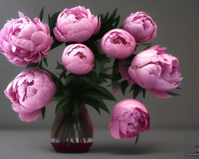 Pink peonies, ultra graphics, RTX, TXXA, SSAO, High quality,hyperrealistic, Super detailed, HDR,4k