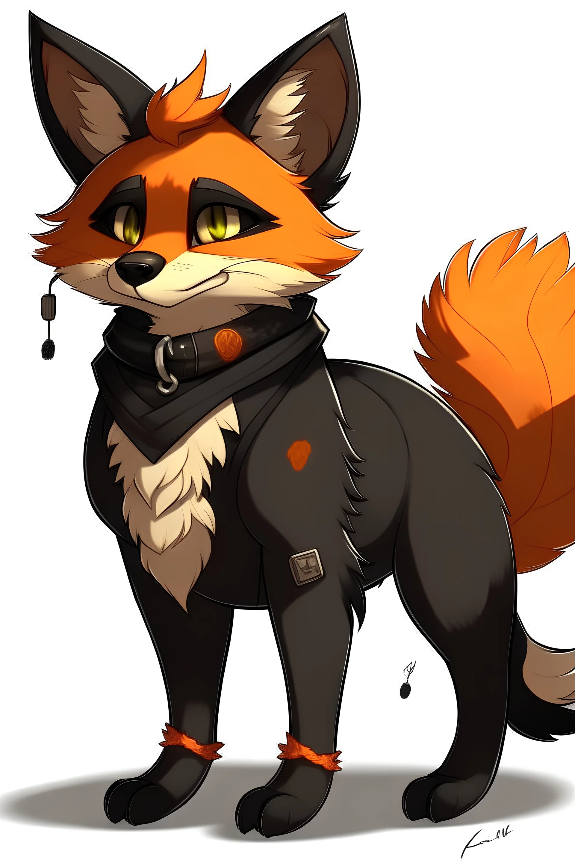 black orange furry fox anthro