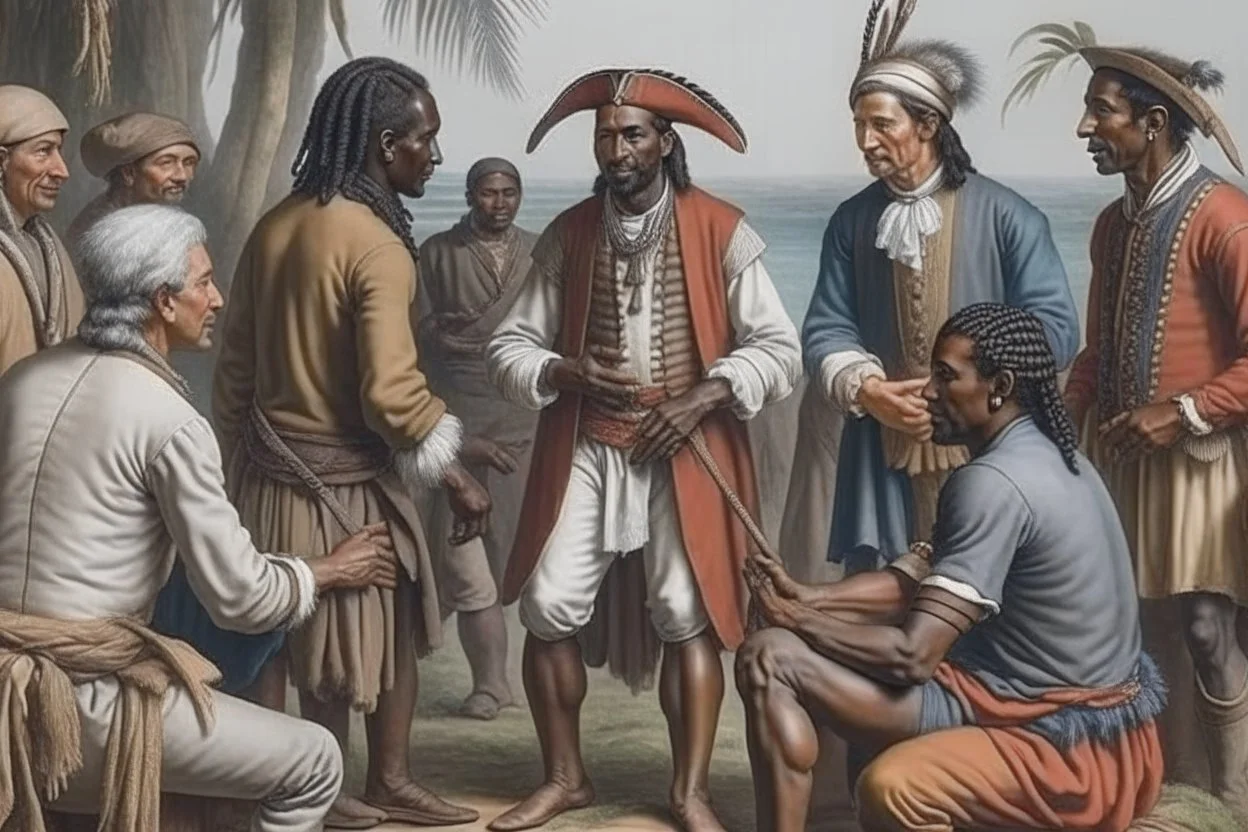 autochtones talking to english colonisers