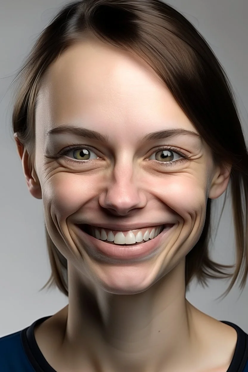 wide forehead and teeth woman