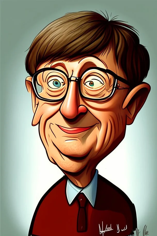 Bill Gates CEO, formerly Microsoft .cartoon 2d