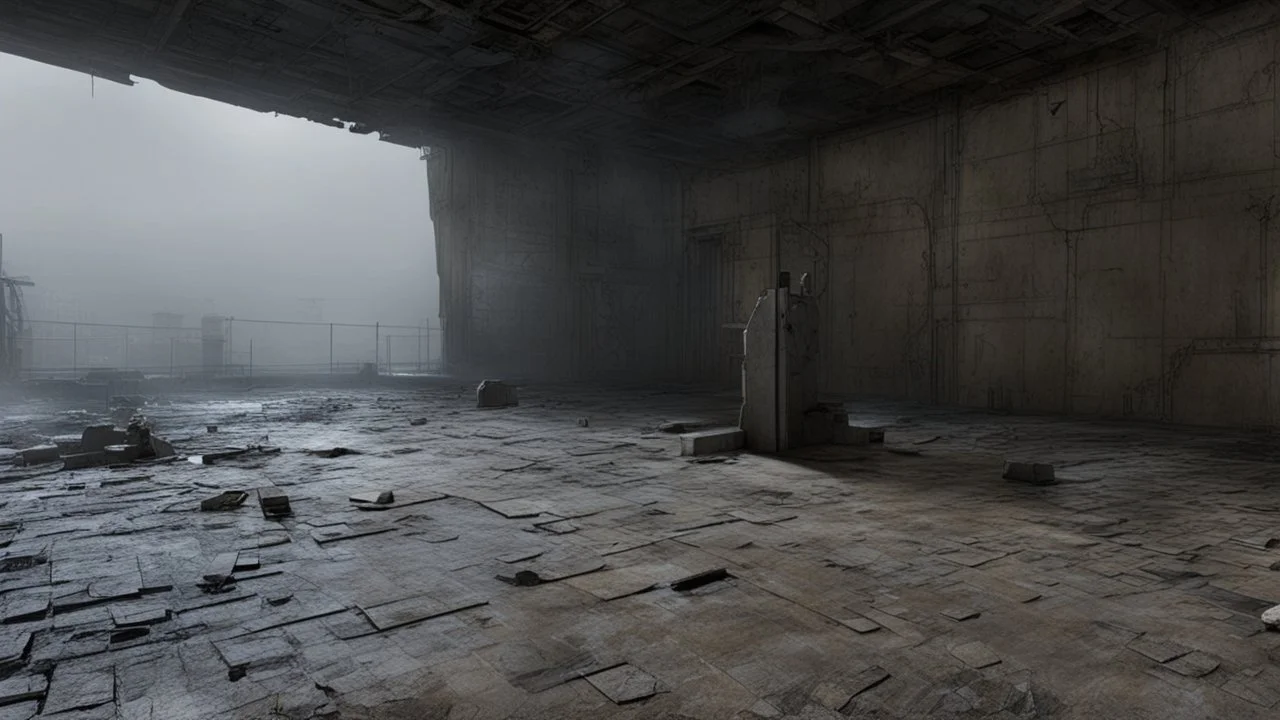 a waste void open area with (no statue:1.8) whatsoever, gloomy, weird, eerie, odd, unsettling