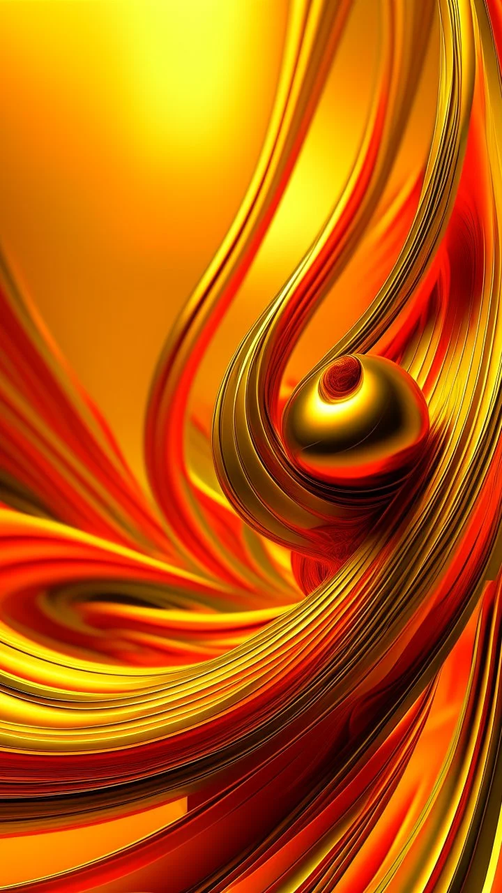 cartoon gold orange light yellow red abstract 3D wallpaper