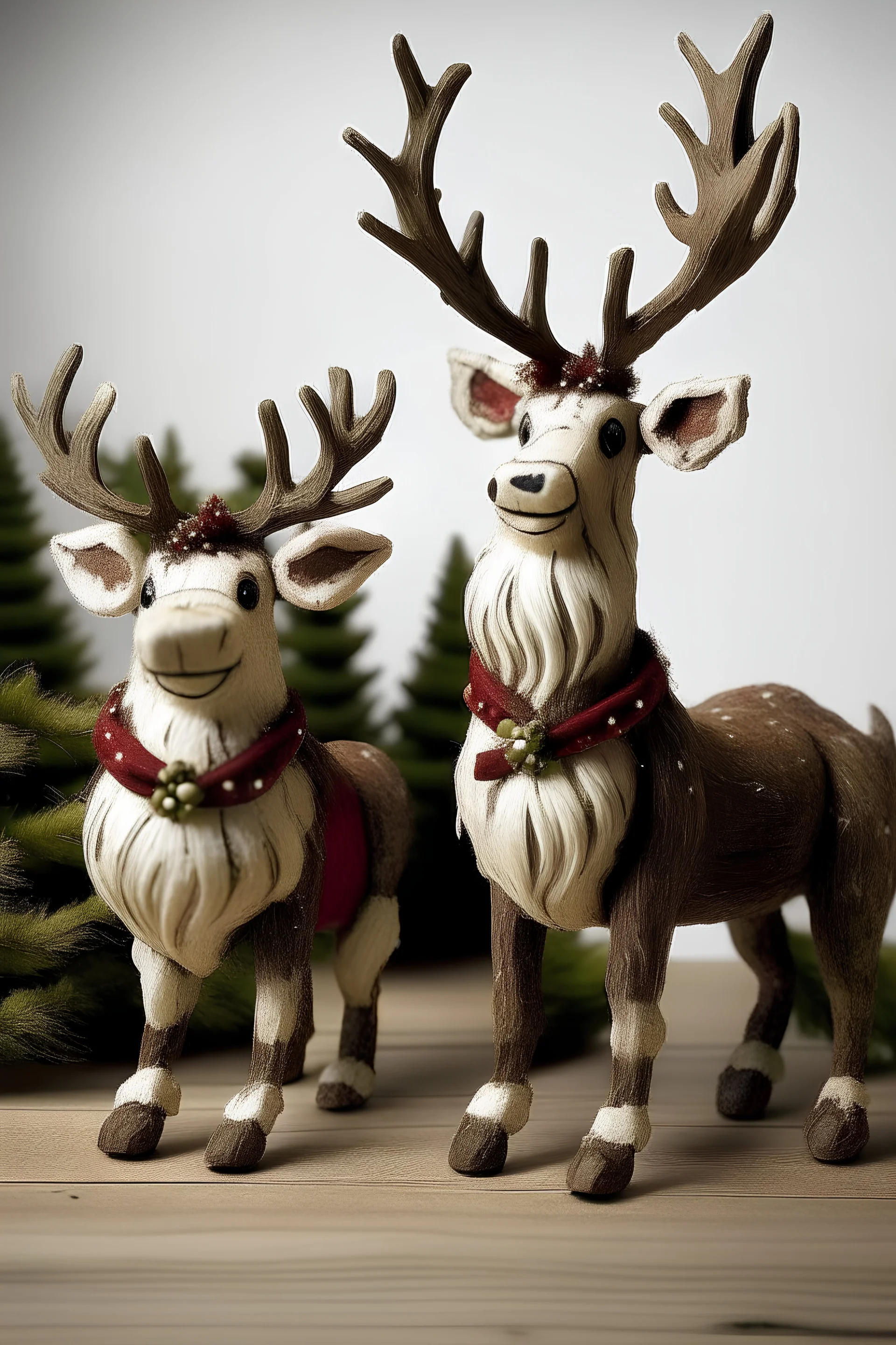 Santa Claus Reindeer , Rustic Decor