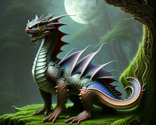 mdjrny-v4 style, photorealistic dragon, sharp scales, insanely detailed, symmetrical glowing eyes, intricate, bright iridescent highlights, art nouveau, volt lighting, atop a mountain crag, ultra high definition, NVIDIA Iray render, volumetric illumination, by argerm inspired by Tod Lockwood and Bob Eggleton, black dragon