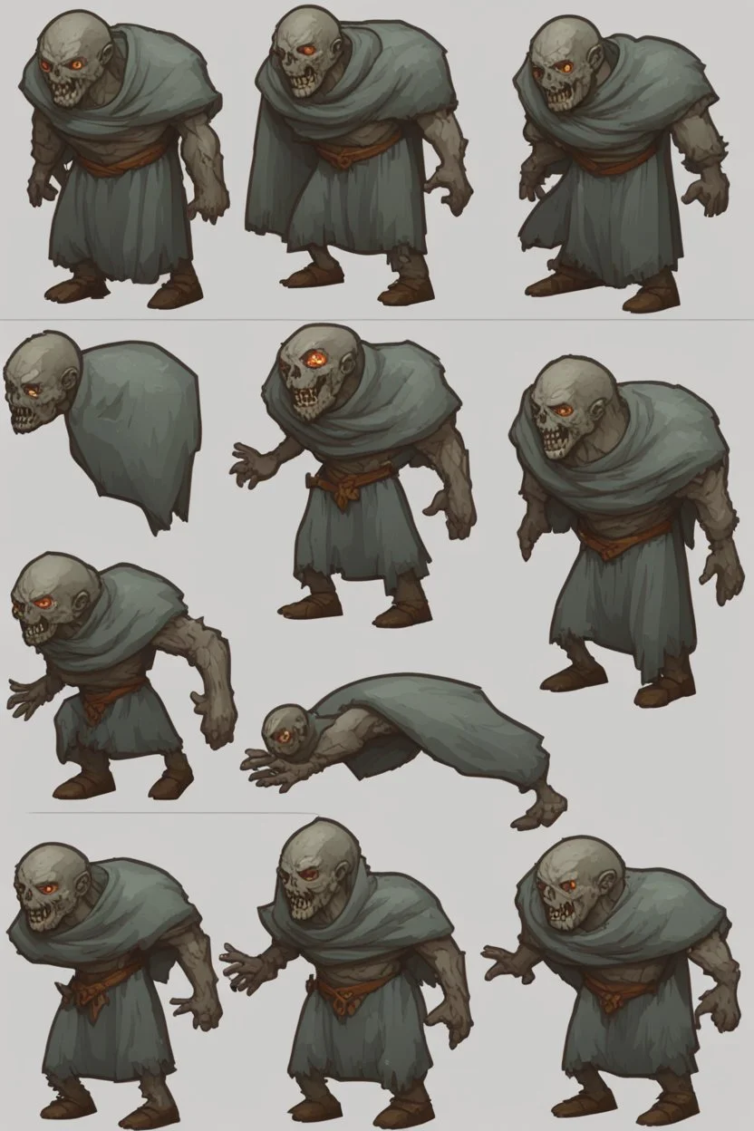 undead soul sprite for pixel game in the medieval style side view, all position, run jump, crouch. hyper-detailed. trending on artstation. --ar 9:16