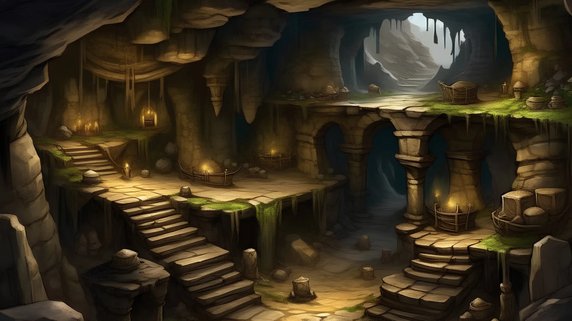 stony cavernous underground area where goblins could live but no goblins