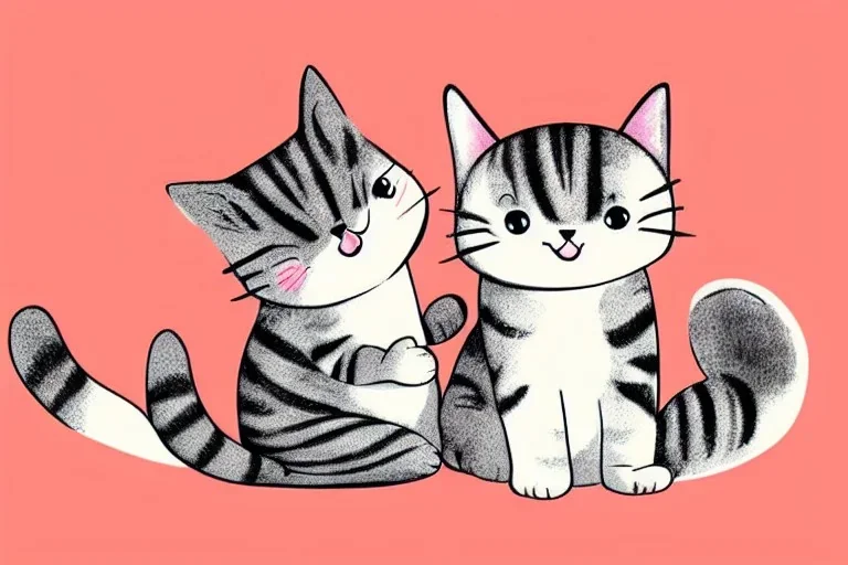 cute cat isolated illustrations