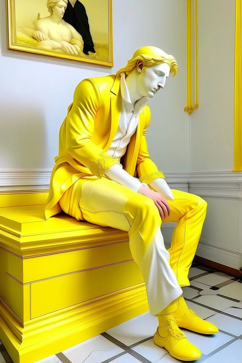 Neoclassicism man realistic yellow white cote d'azur