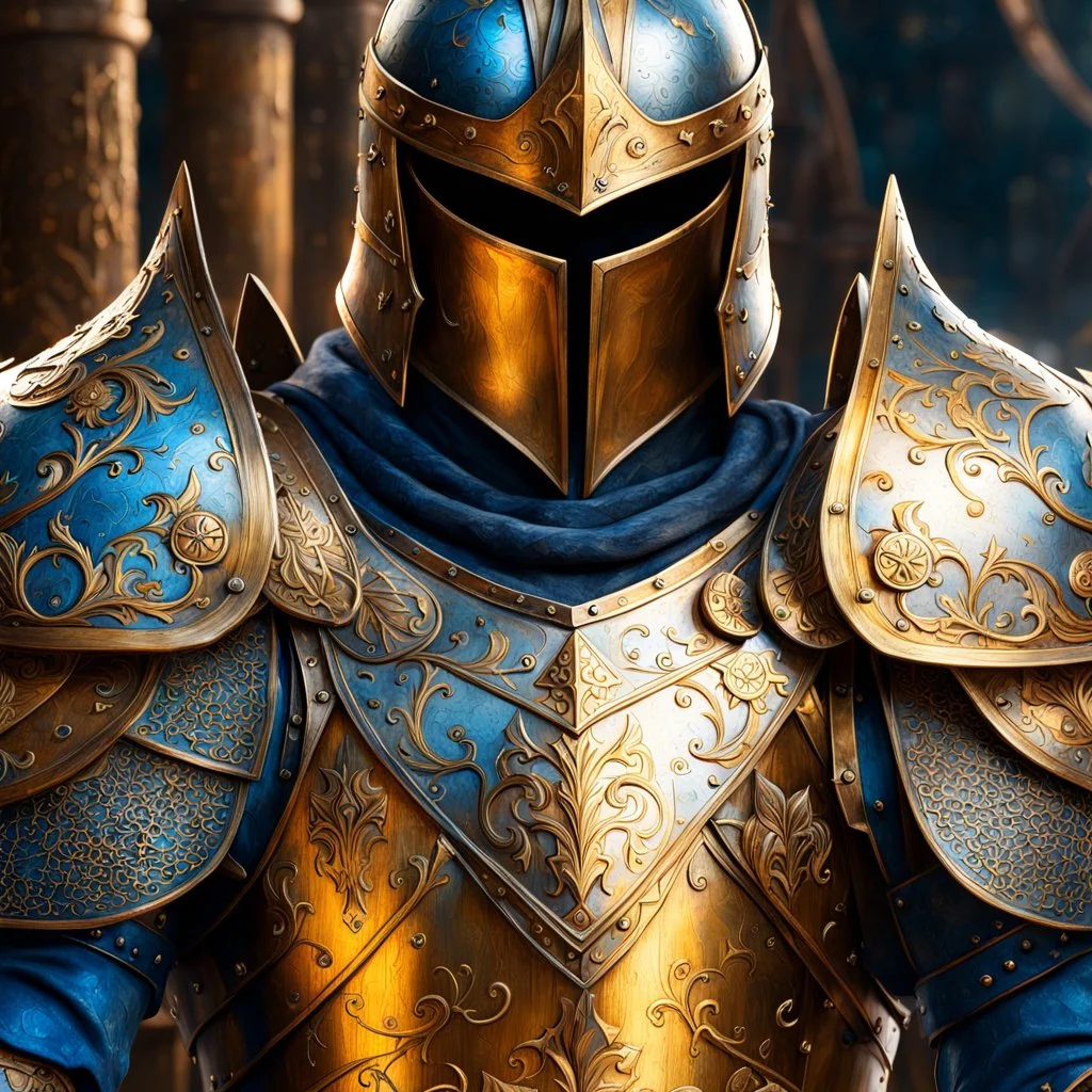 Closeup of an old, lightweight Mithril-Armor on an armor stand. No detailed background.Magical. Epic. Dramatic, highly detailed, digital painting, masterpiece