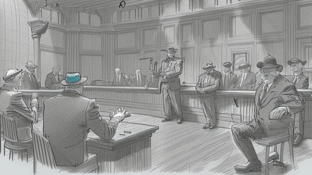 fishing club in court as court style drawing