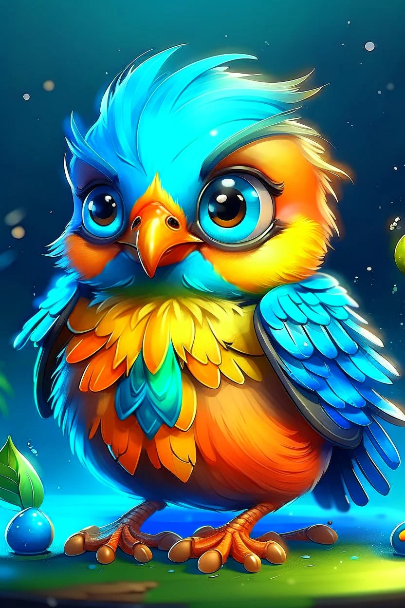 Another cute one, I can't help myself ;) MJ P: colorful chibi bird, digital art, hyper-realistic, trending on artstation, highly detailed, style of greg rutkowski, no background, UHD