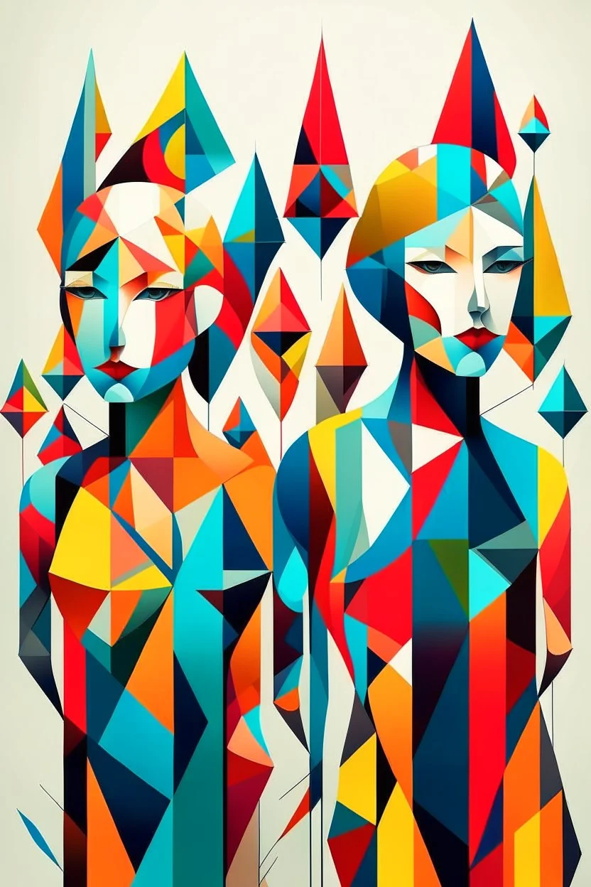 geometric people abstract