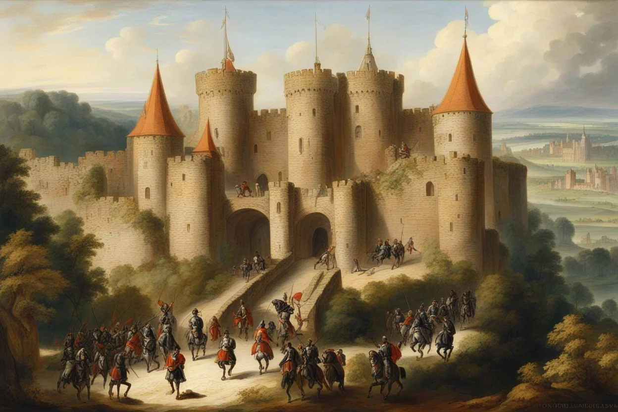 Armée anglaise autour d’un chateau 1669