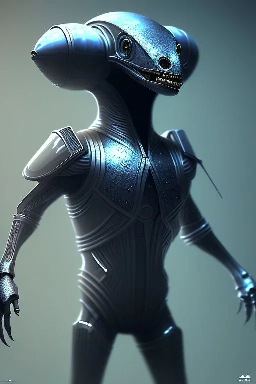 full length alien clean art NFT, blender 3d