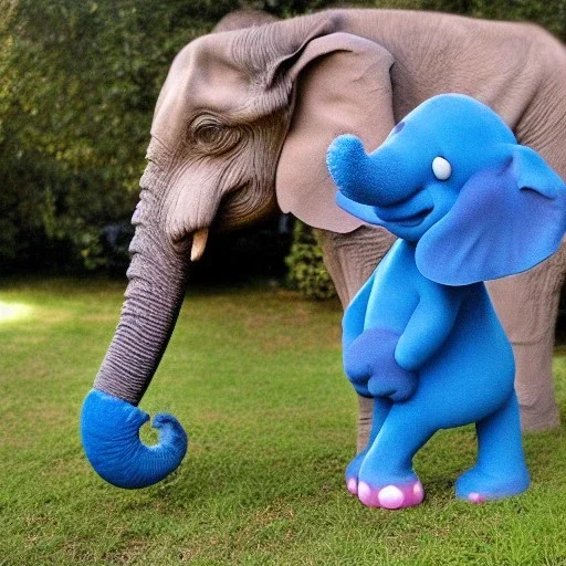 mix Smurf and elephant