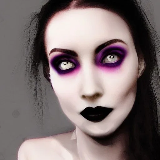 Portrait of a funny smart chill esoteric beautiful goth girl 20years old, photorealistic