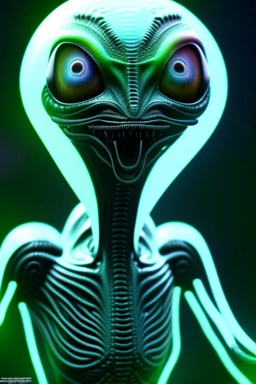 alien, Glowworms, 8k, finely detailed, photo realistic.