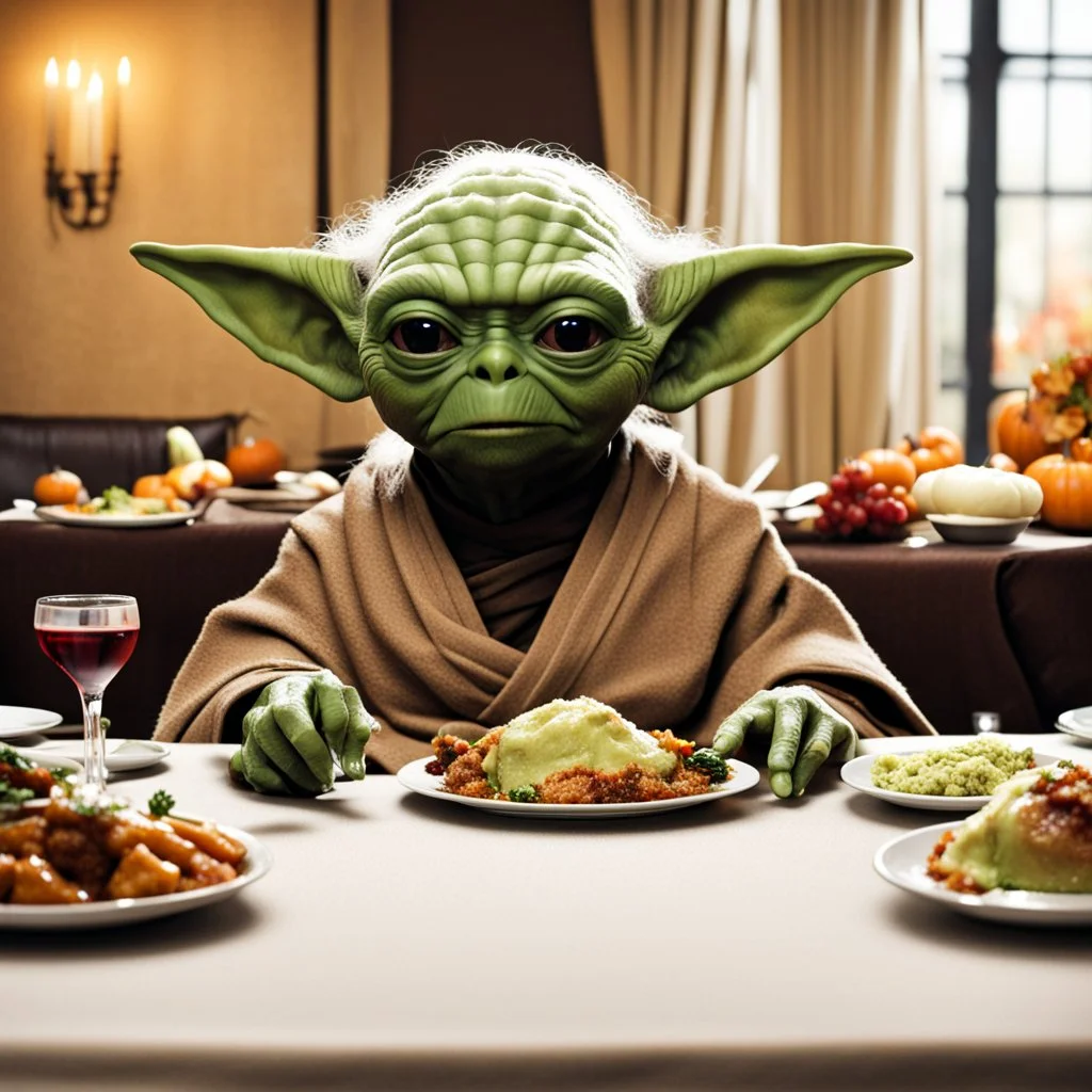 Thanksgiving dinner with Yoda