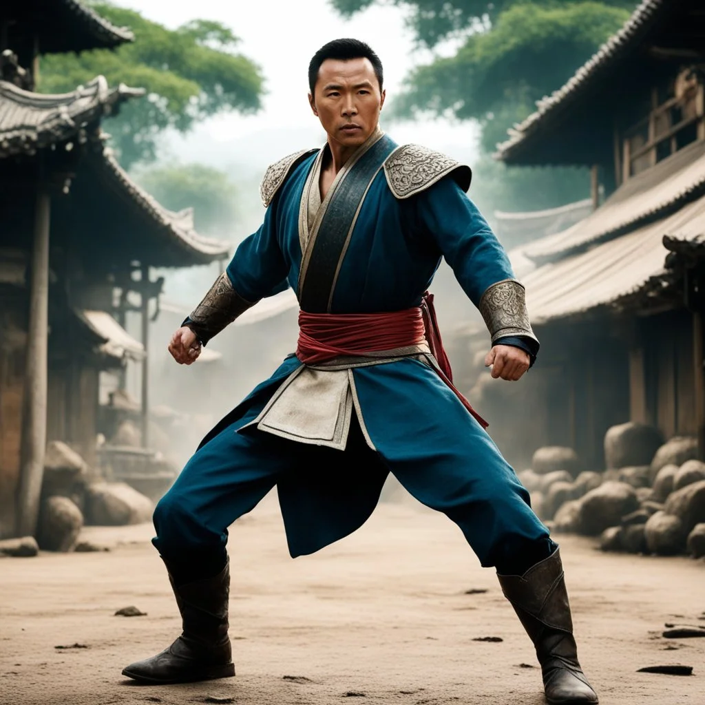 Donnie Yen as Kiu Fung in Sakra: he fights and jump like a demi god