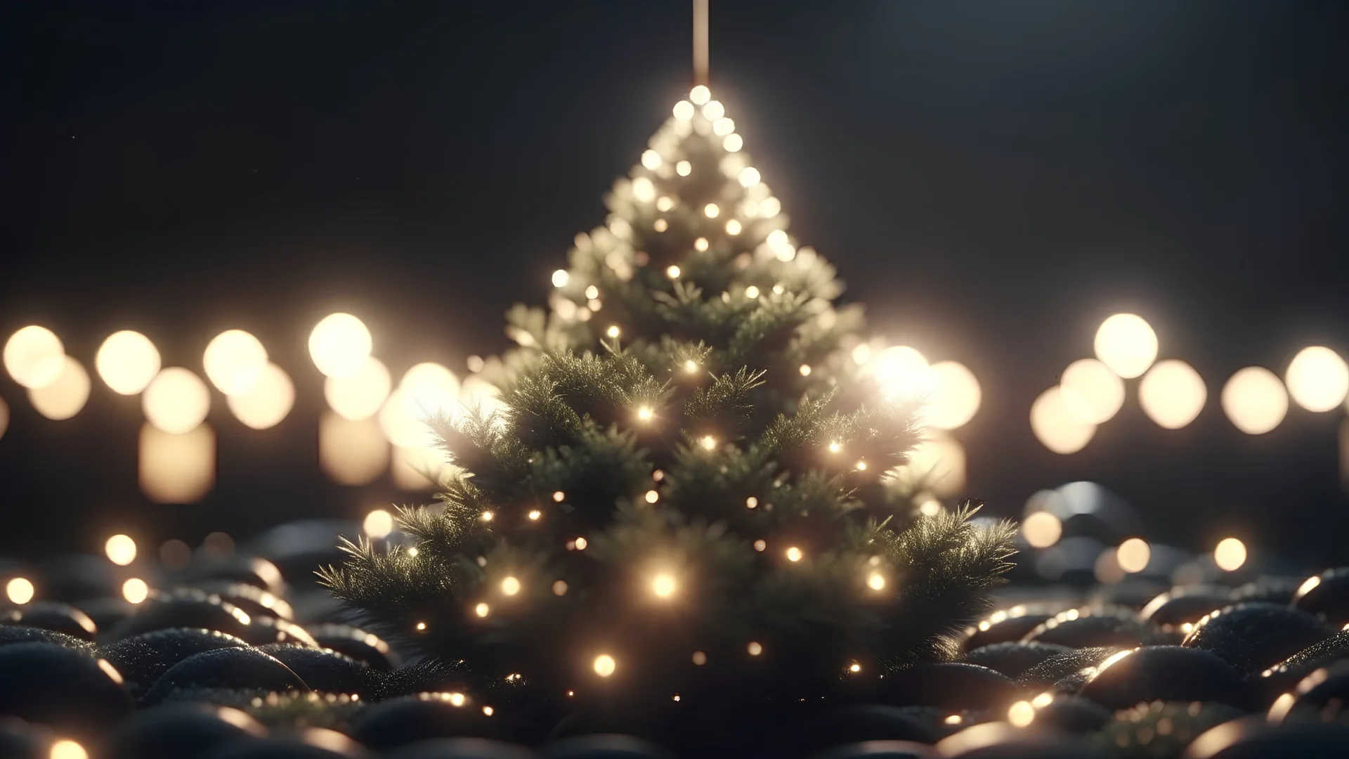 christmas tree,nature,bokeh, utra realistic, hyper detailed, masterpiece, sharp focus,volumetric lighting,