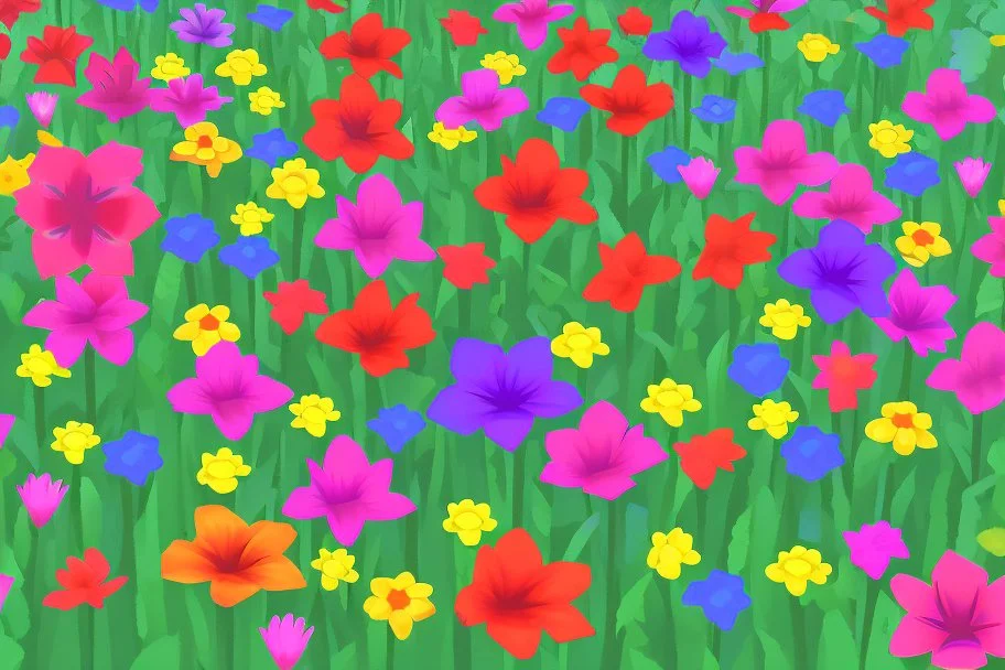 pixel flower field 64 x 64