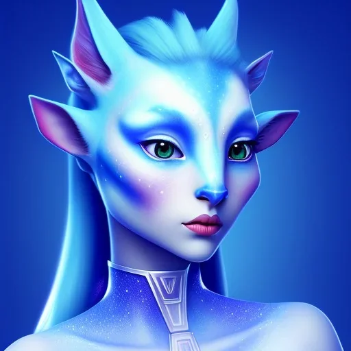 Blue Wearing make up avatar in pandora