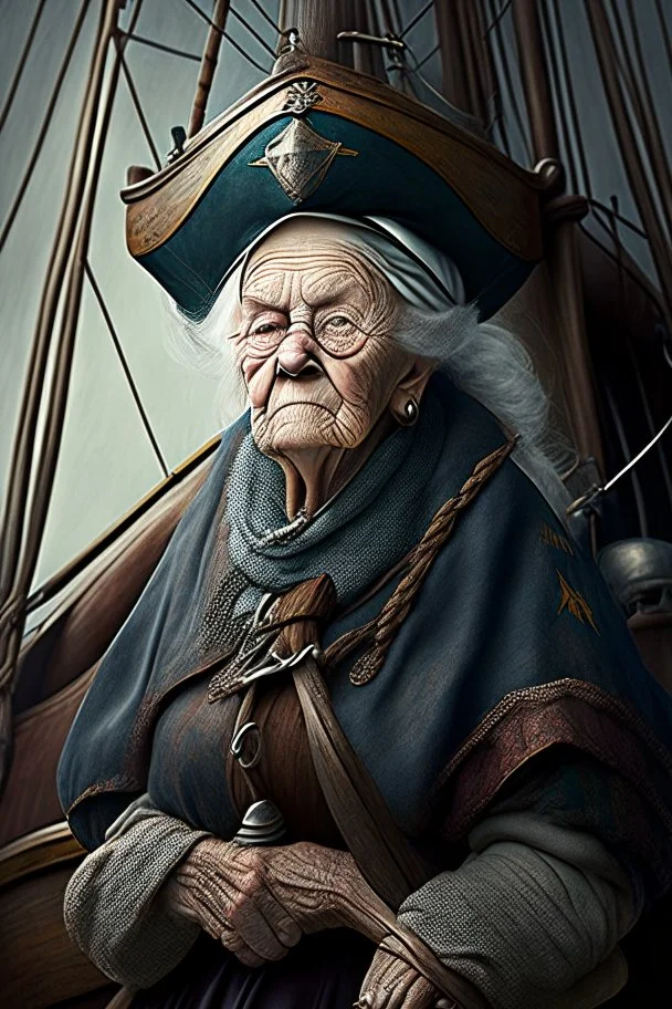 old woman captain of medival ship