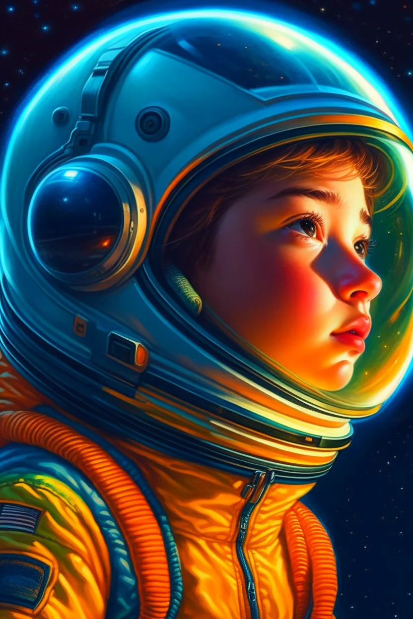 a close up of a boy in a space suit, portrait of an astronaut, portrait of an ai astronaut, jen bartel, portrait of astronaut, detailed astronaut, inspired by Tim Hildebrandt, futuristic astronaut, glowing spacesuit, sci-fi digital art illustration, stefan koidl inspired, in spacesuit, looking out into space, astronaut, a modern website displayed on visier