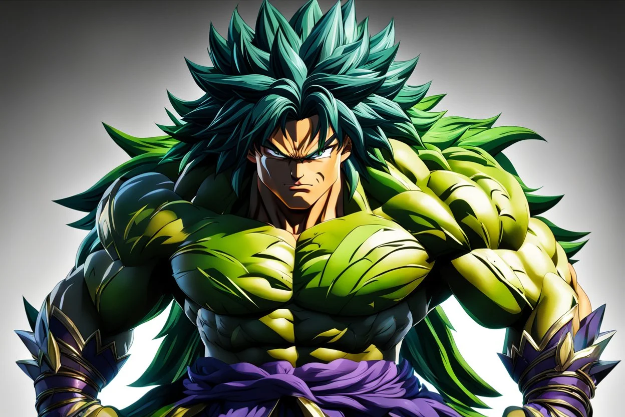 Broly in 8k realistic anime shadow artstyle, dynamic pose, oshare kei, hurufiyya, rtx , intricate details, highly detailed, high details, detailed portrait, masterpiece,ultra detailed, ultra quality