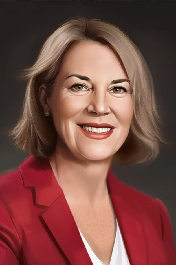 POwerful Female politician with a fiery background portrait