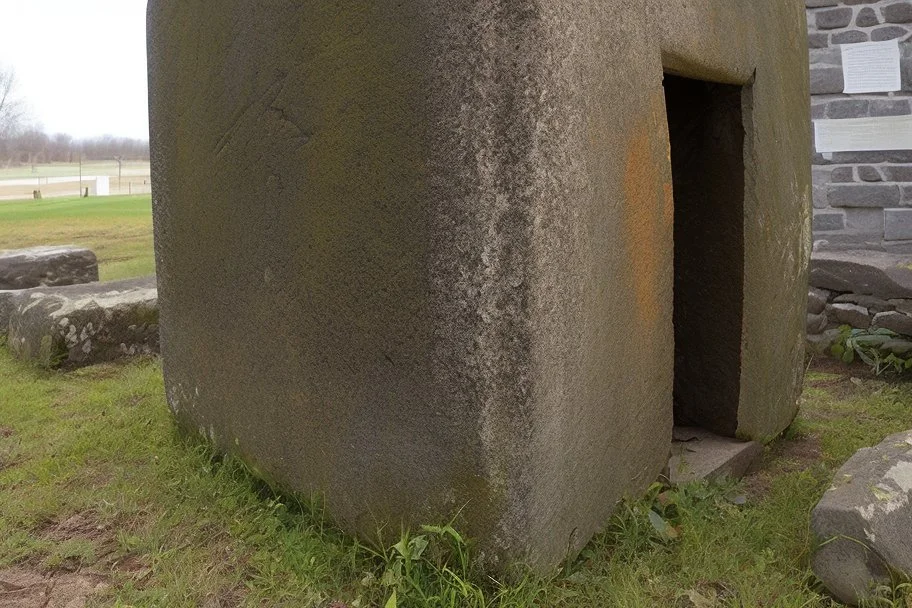 restos de las piedras de una iglesia almacenados para catalogar