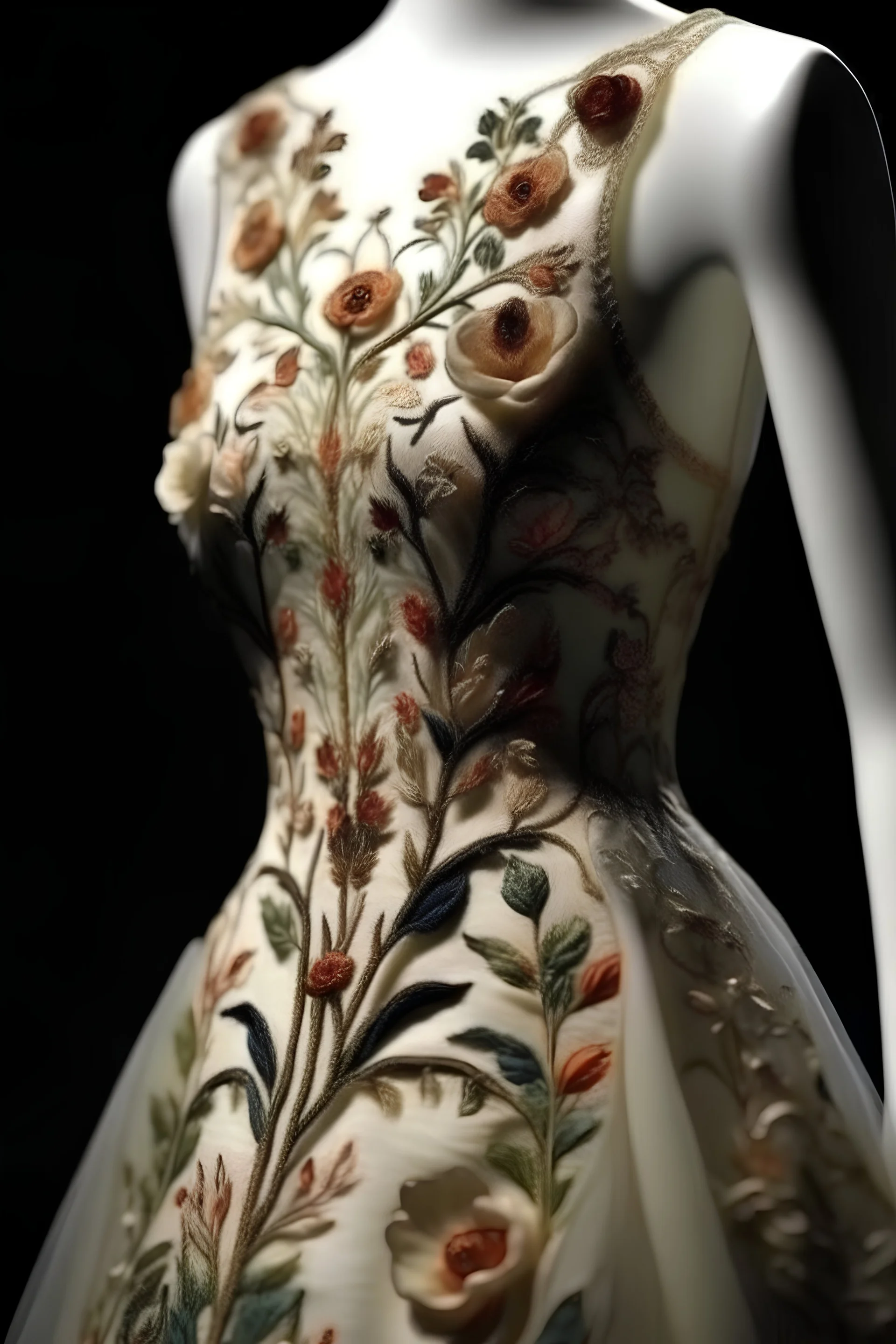 Dress Embroidery inspired nature, haute couture