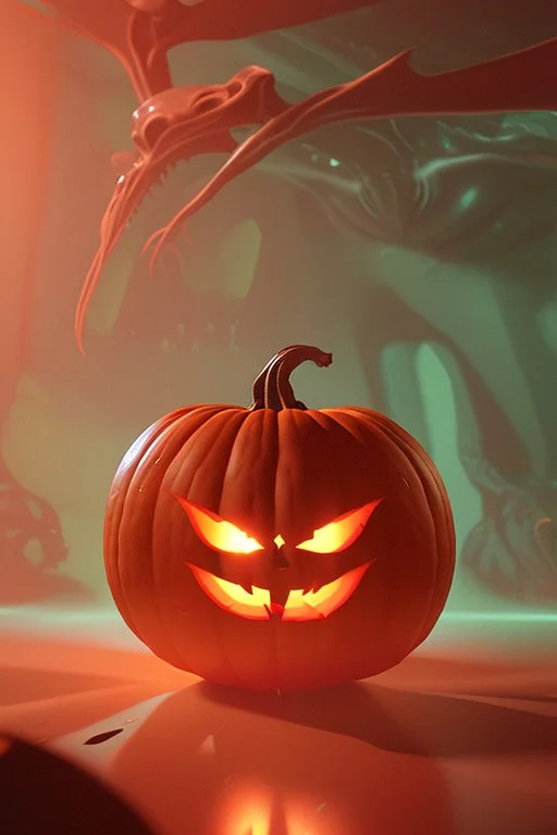 Alien Jack-o'-lantern,highly detailed, digital painting, art stations, concept art, smooth, unreal engine 5, god rays, ray tracing, RTX, nanite polygons, ultra detail, volumetric lighting, 3d, detailed anime, finely drawn, high definition, high resolution