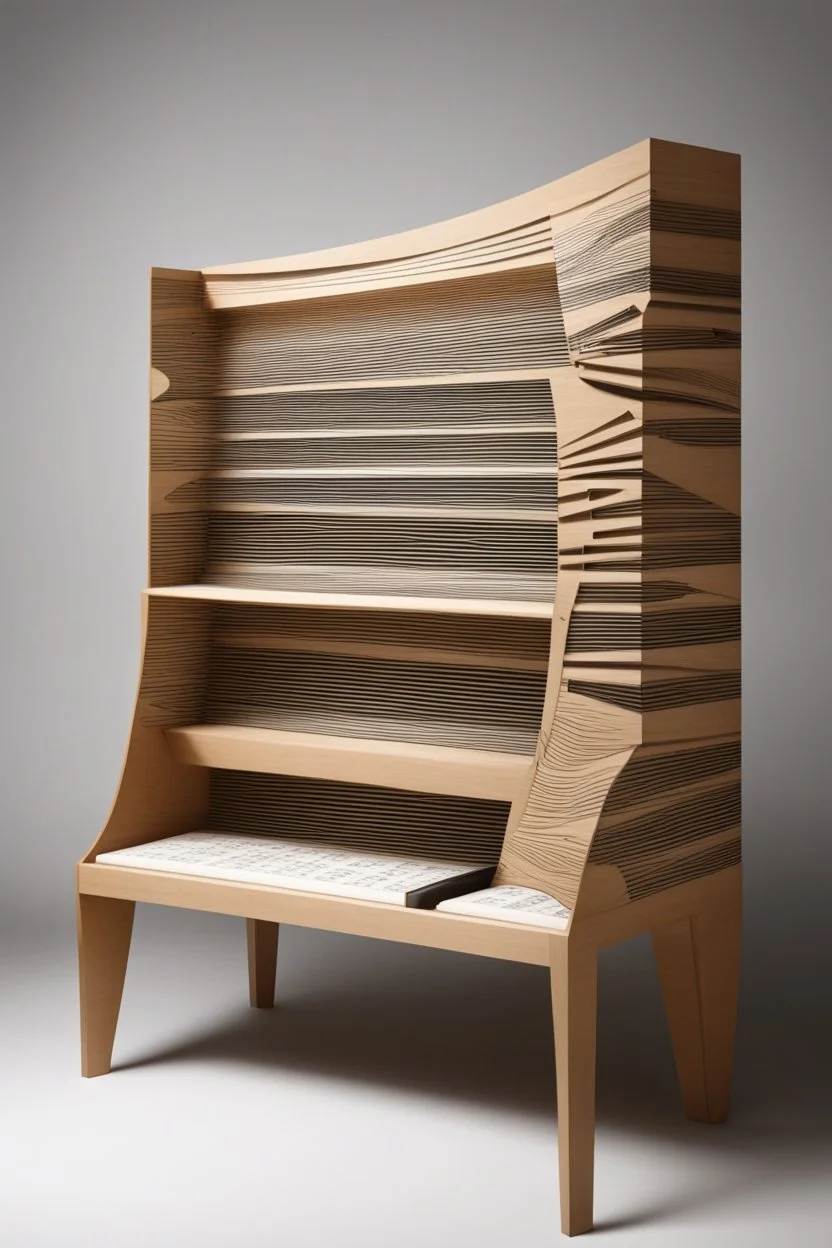 furniture as art in the style of sheet music