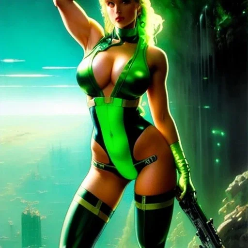 fullbody portrait 'beautiful booty Sexy Busty Cammy',wearing skintight transparent suit,crystal clear green eyes,painting by gaston bussiere, greg rutkowski, yoji shinkawa, yoshitaka amano, tsutomu nihei, donato giancola, tim hildebrandt, oil on canvas, cinematic composition, extreme detail,fit full head inside picture,32k