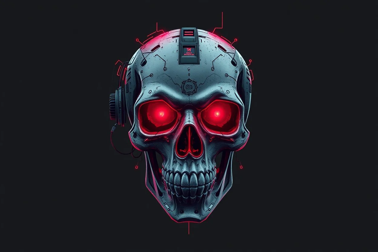 cyberpunk skull